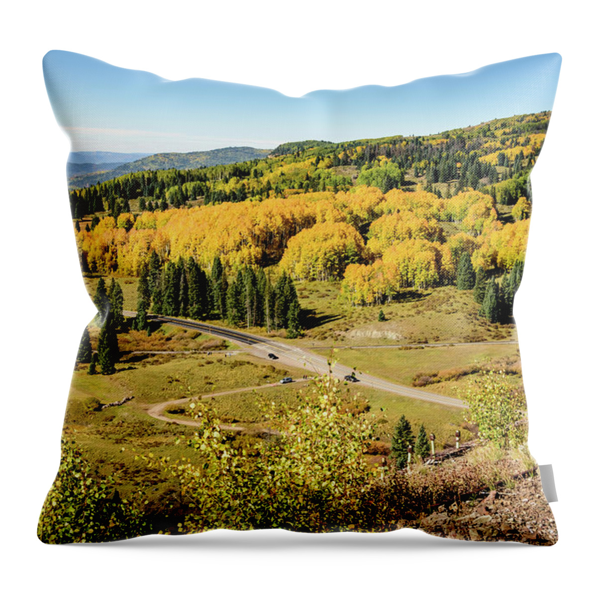 Windy Point View - Cumbres Pass - Colorado 2 Throw Pillow featuring the photograph Windy Point View - Cumbres Pass - Colorado 2 by Debra Martz