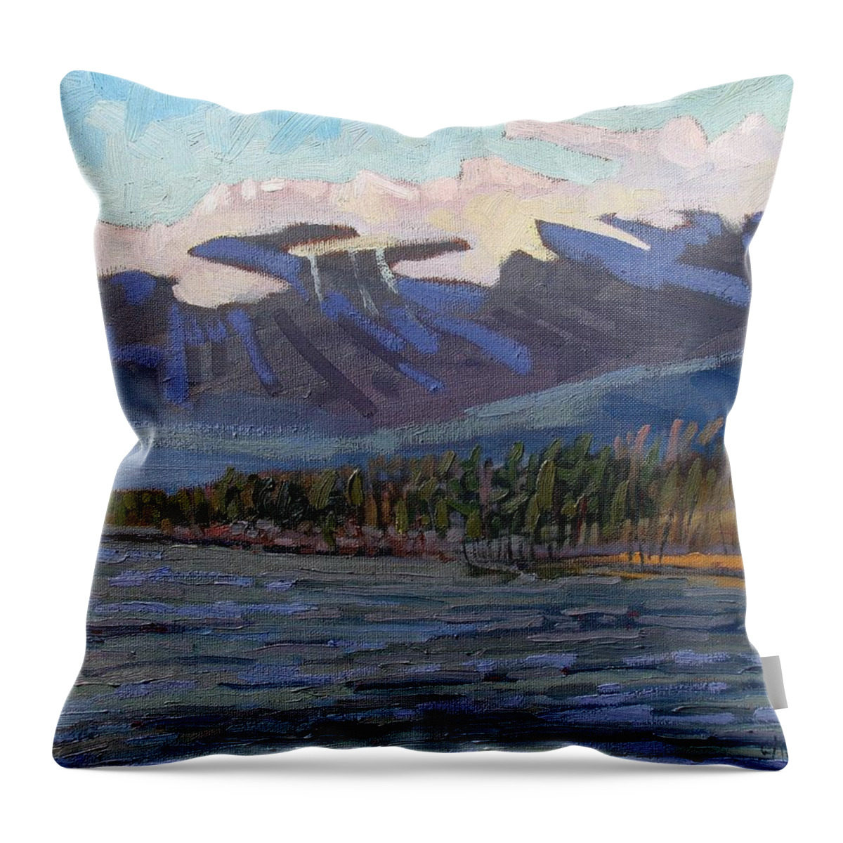 Wind Throw Pillow featuring the painting Windy Squall by Phil Chadwick