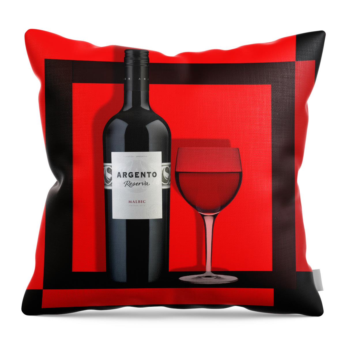 Wine Throw Pillow featuring the digital art Wine Anyone-1 by Nina Bradica