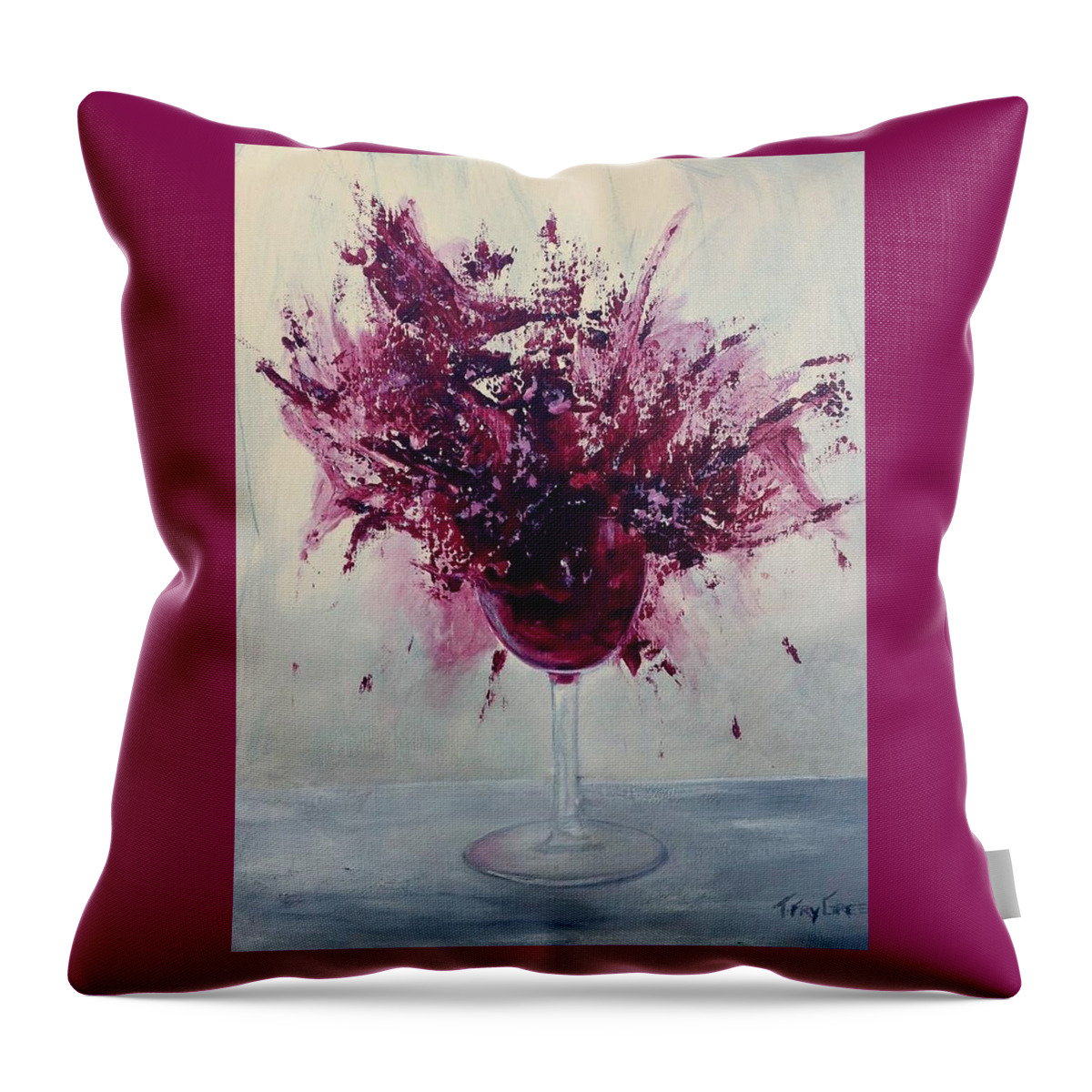 Wine Throw Pillow featuring the painting Wine Bouquet by Teresa Fry