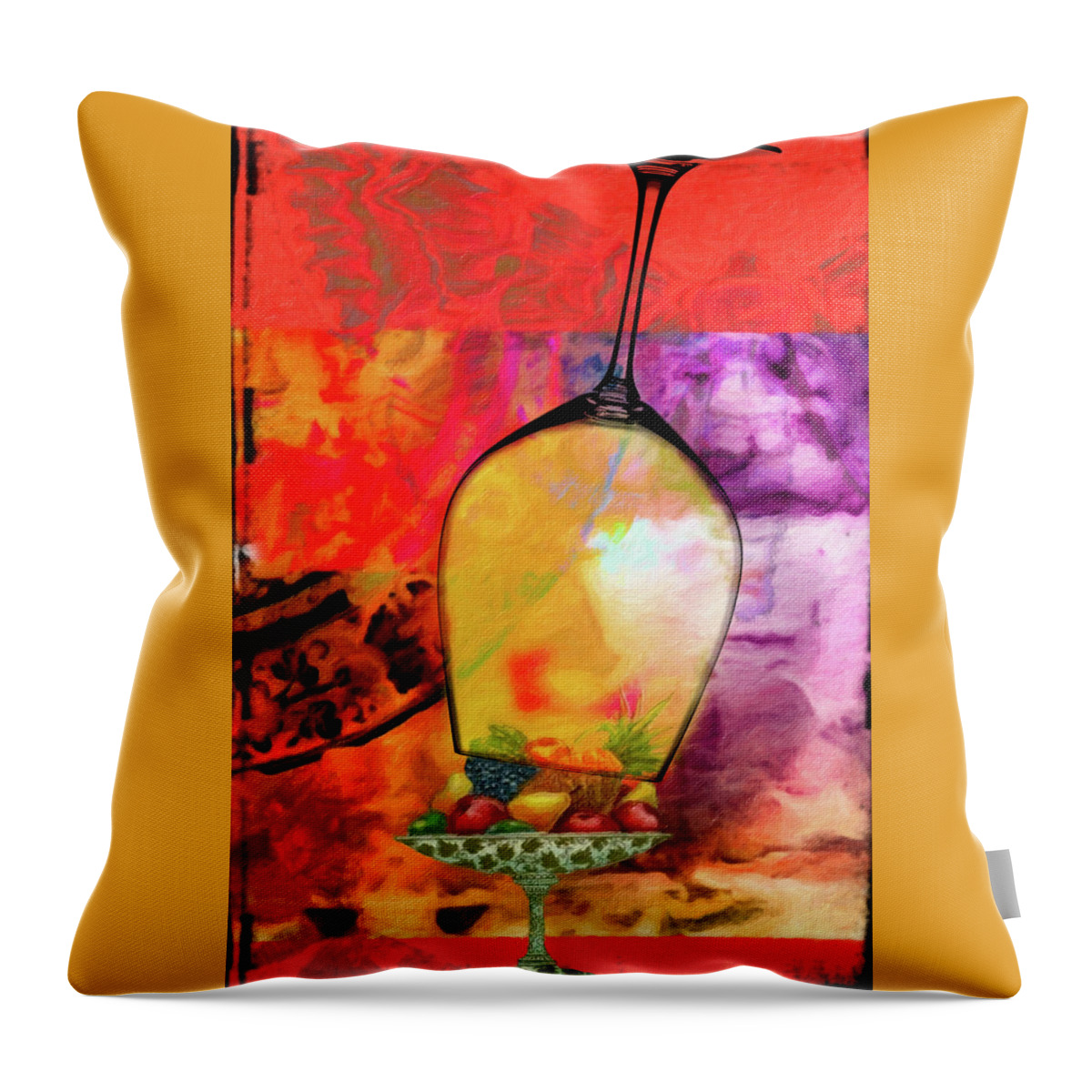 Wine Throw Pillow featuring the mixed media Wine Pairings 8 by Priscilla Huber