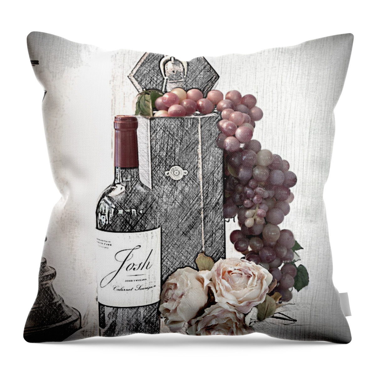 Wine Throw Pillow featuring the photograph Wine Tasting Evening by Sherry Hallemeier