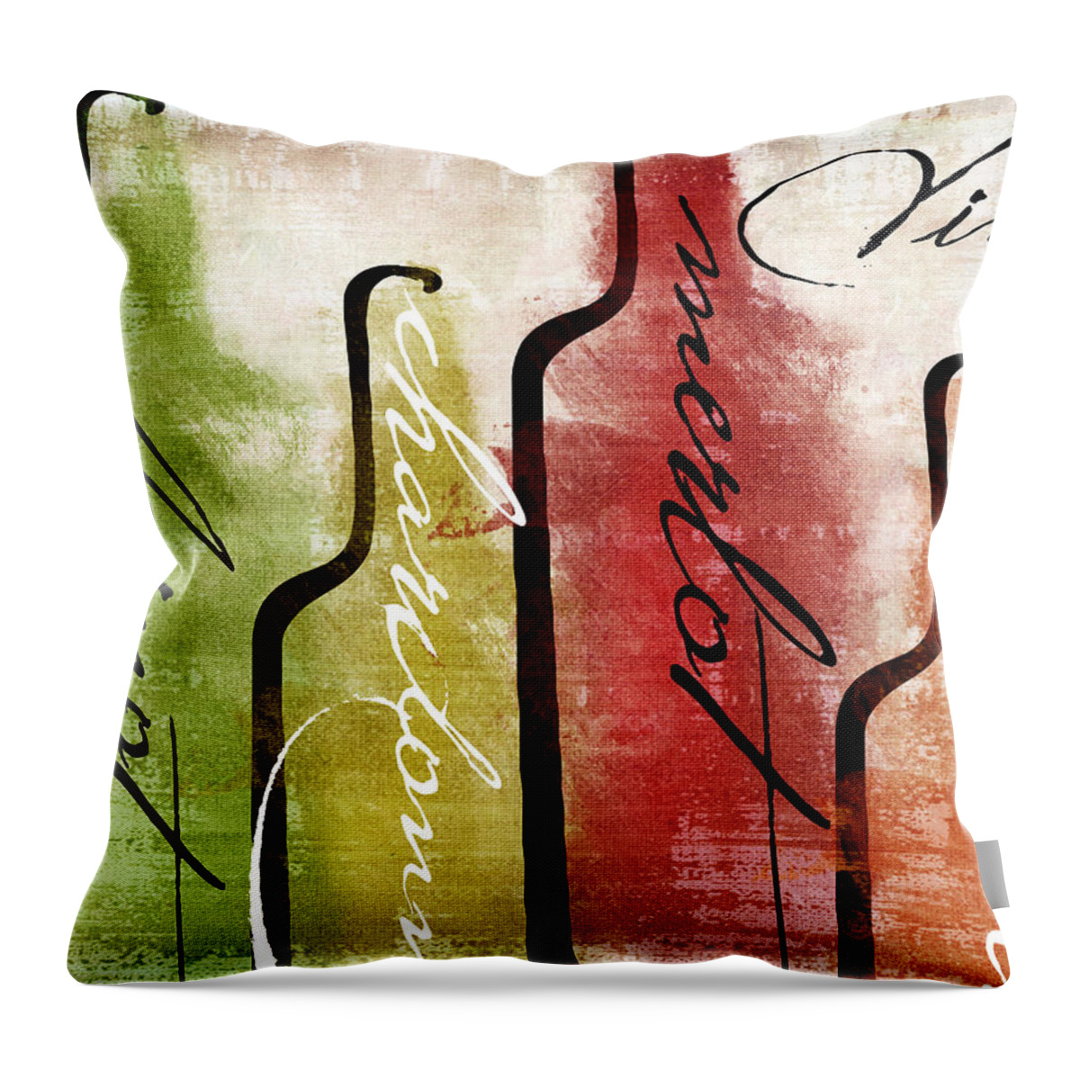Wine Throw Pillow featuring the painting Wine Tasting I by Mindy Sommers