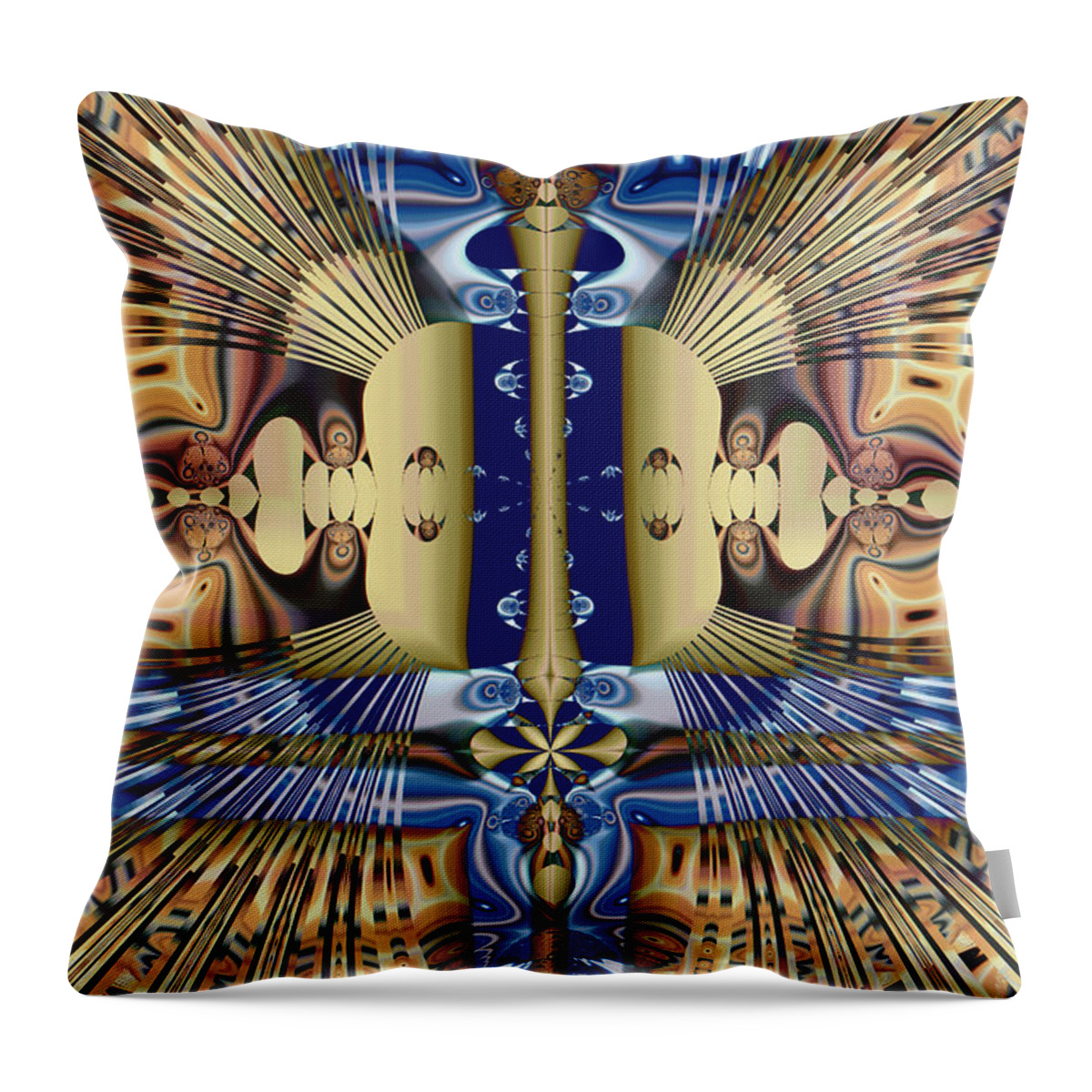 Abstract Throw Pillow featuring the digital art Winged Anubis by Jim Pavelle