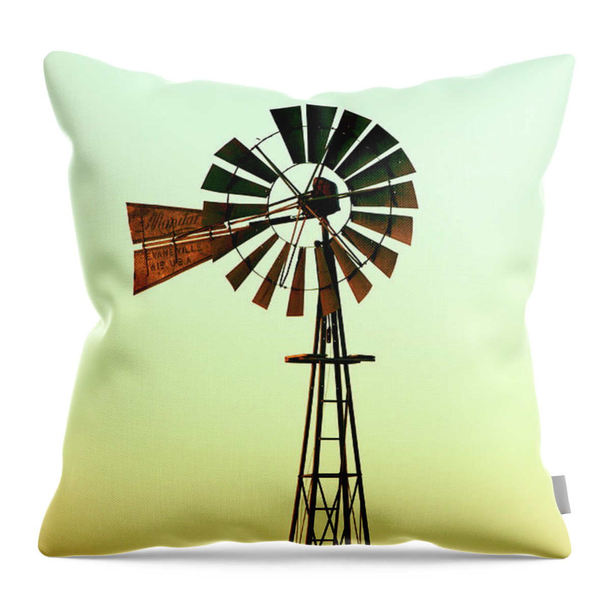 Windmill Throw Pillow featuring the photograph Winmill Tint by Todd Klassy