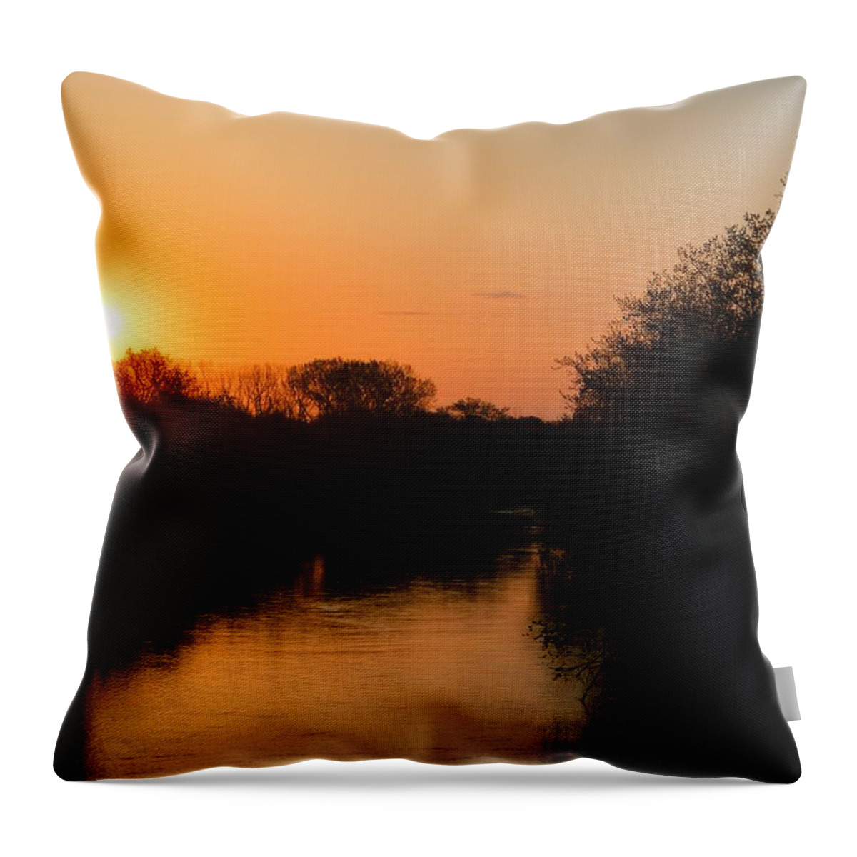 Winnebago Throw Pillow featuring the photograph Winnebago Sunrise by Bonfire Photography