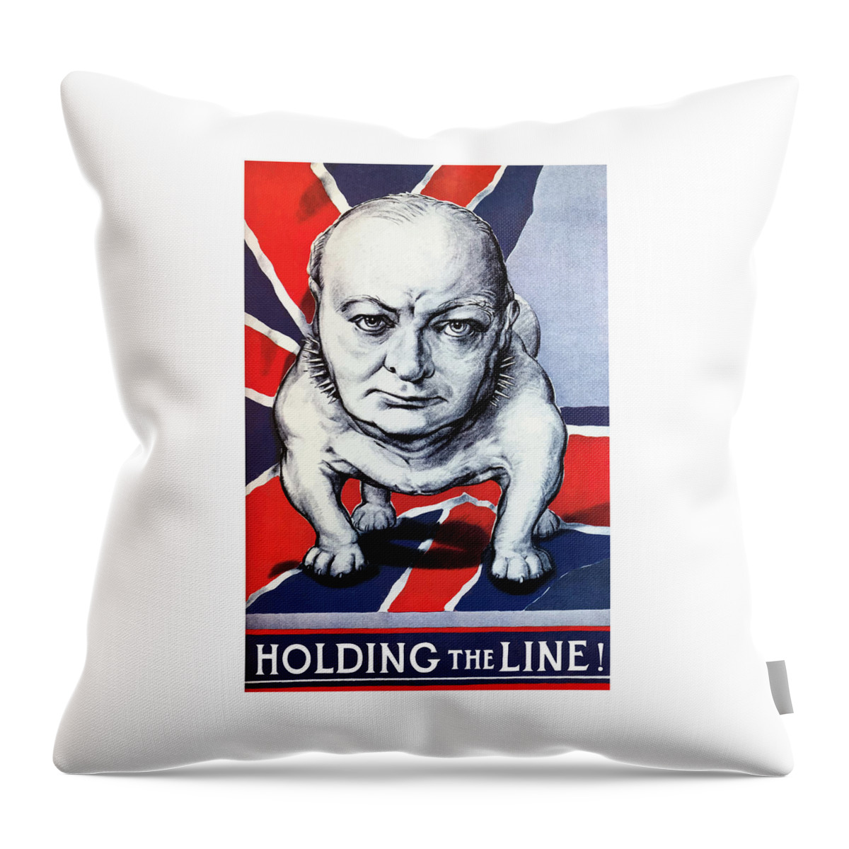 Winston Churchill Throw Pillow featuring the painting Winston Churchill Holding The Line by War Is Hell Store