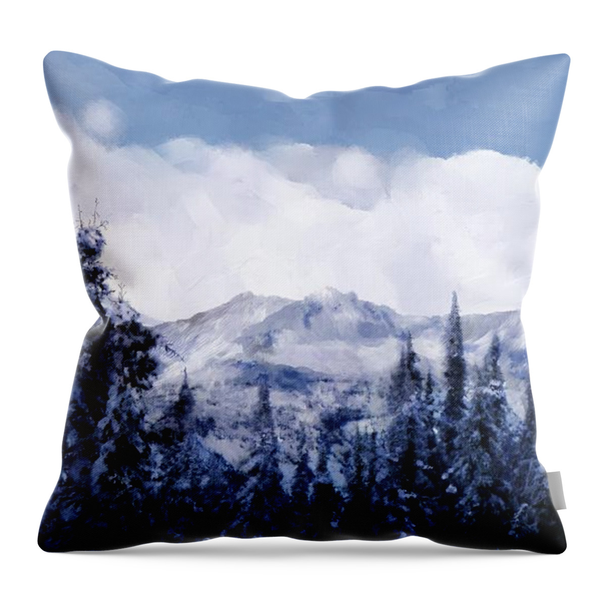 Beautiful Throw Pillow featuring the digital art Winter at Revelstoke by Debra Baldwin
