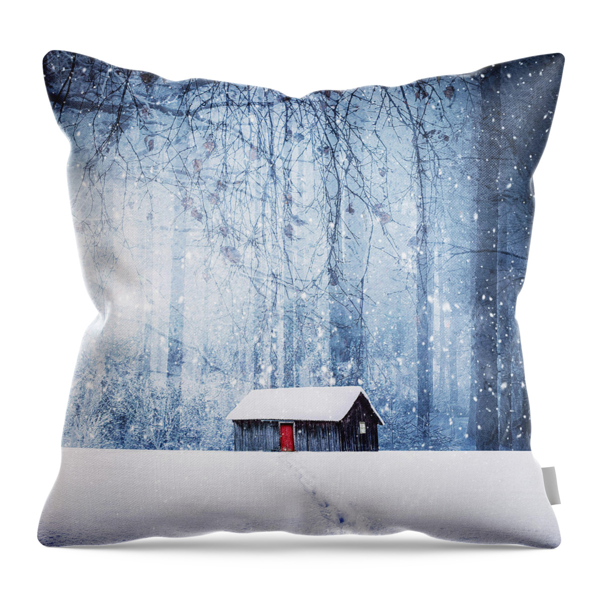 Yellow Throw Pillow featuring the photograph Winter by Bess Hamiti
