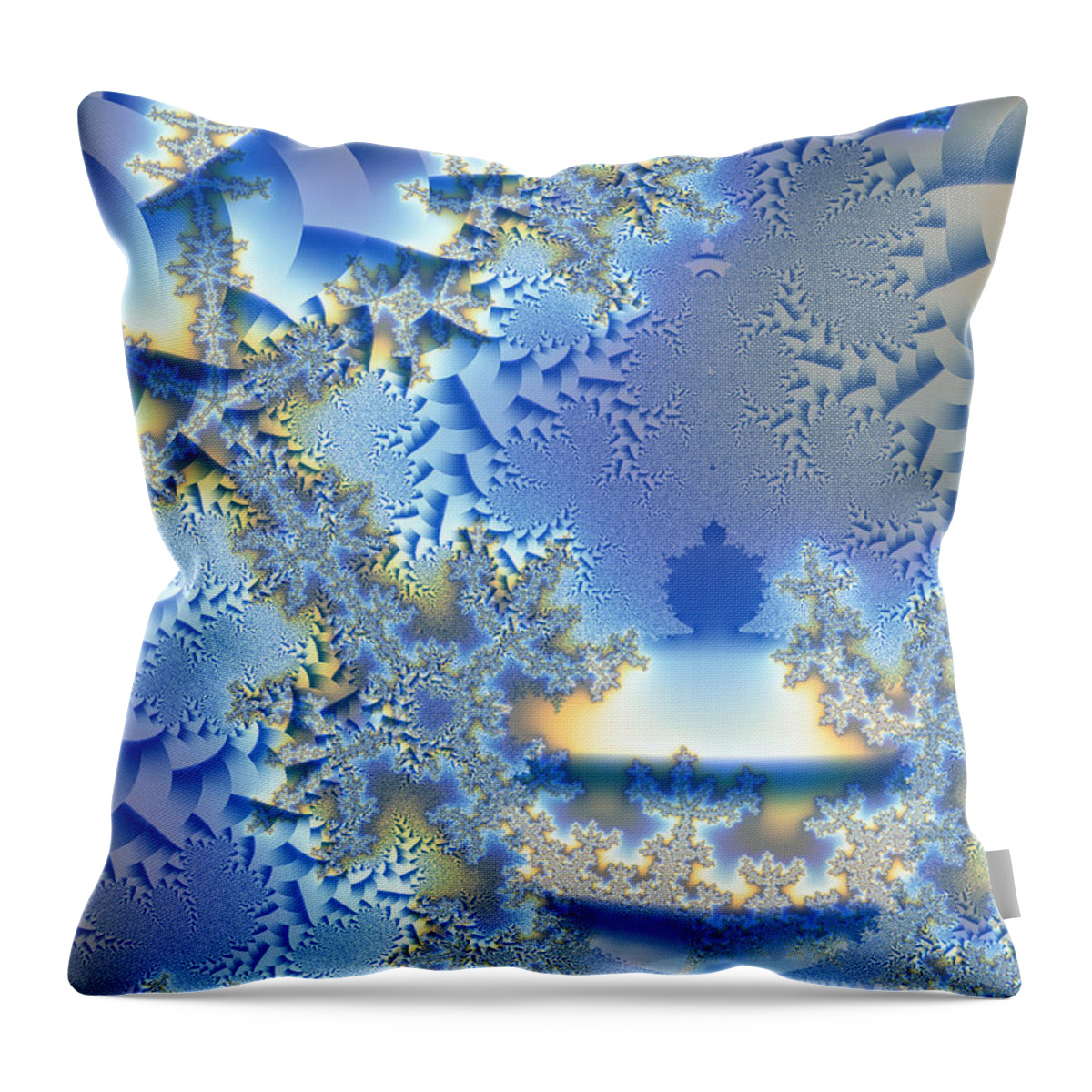 Fractal Throw Pillow featuring the digital art Winter by Debra Martelli
