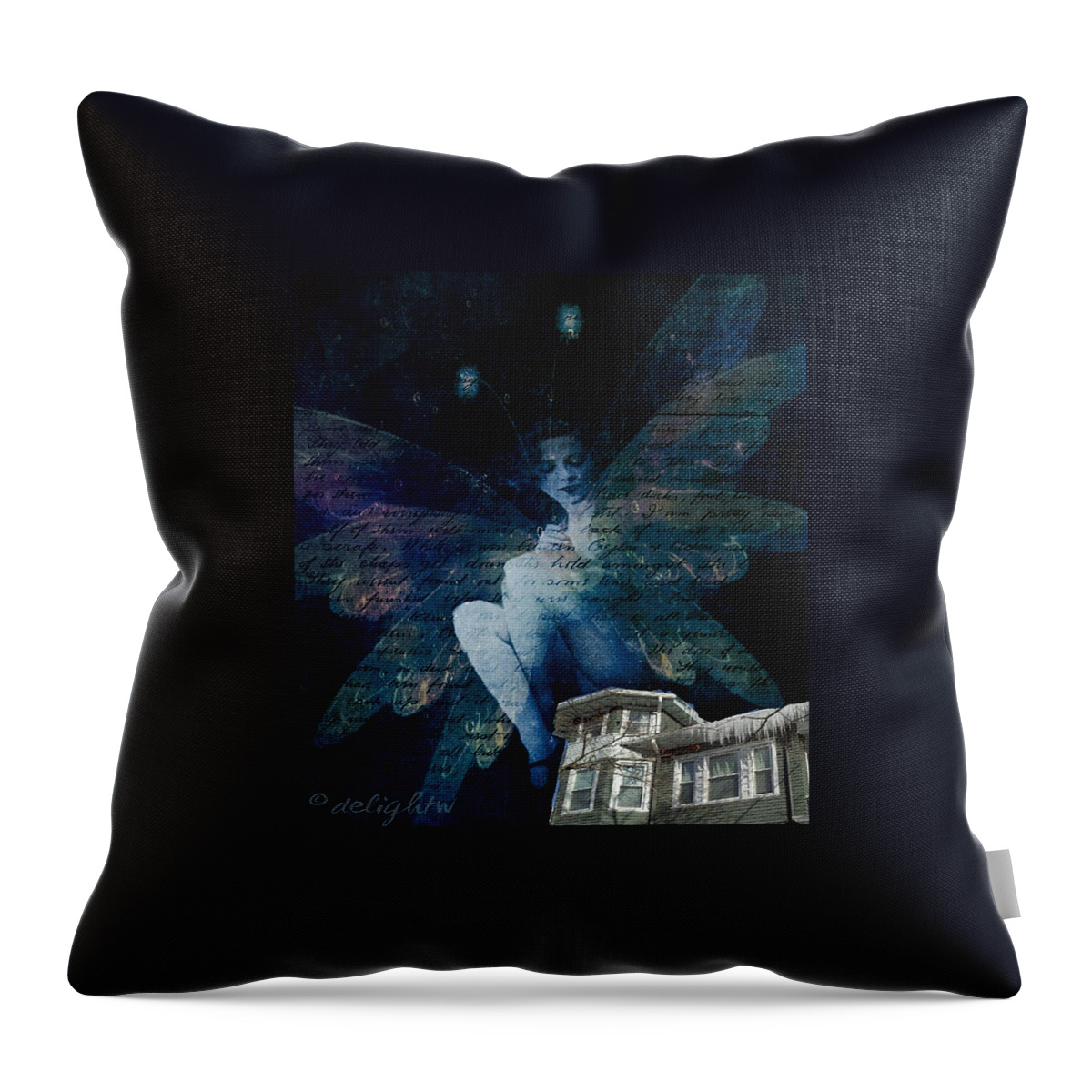 Fairy Throw Pillow featuring the digital art Winter Fairy by Delight Worthyn