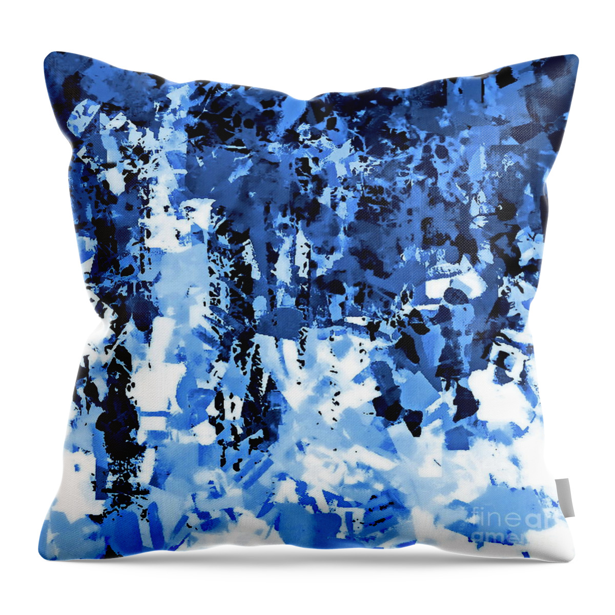 Digital Clone Painting Throw Pillow featuring the painting Winter Forest by Tim Richards