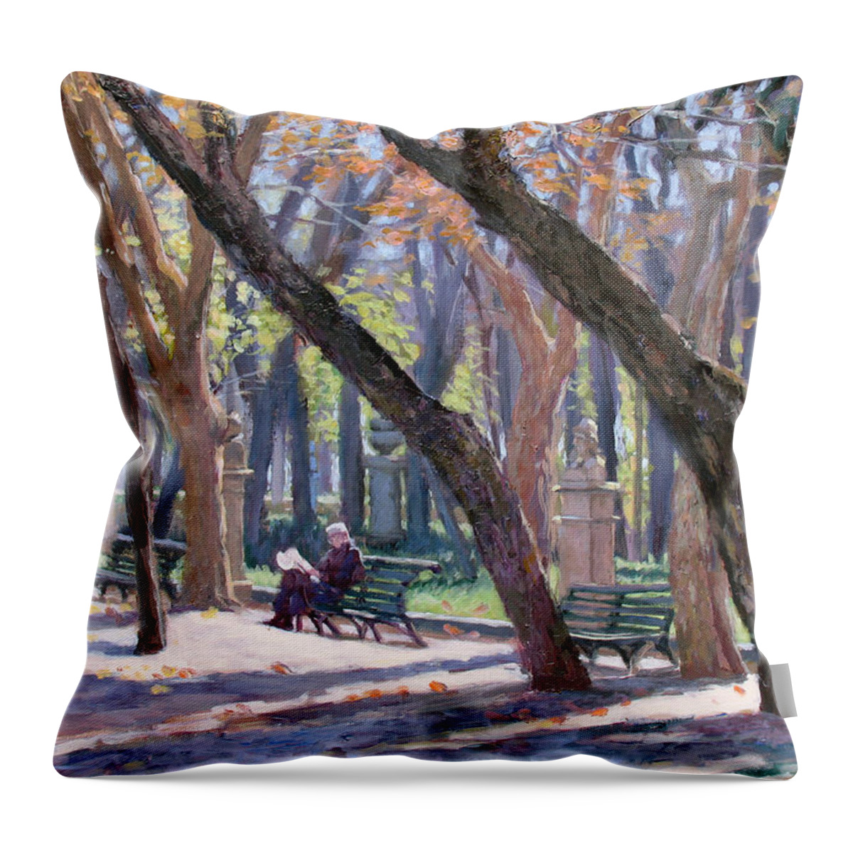 Rome Throw Pillow featuring the painting Winter in Rome by L Diane Johnson