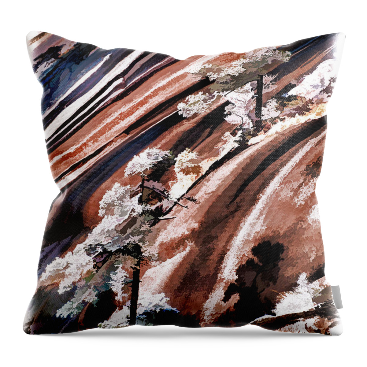 China Throw Pillow featuring the photograph Winter Pines by Dennis Cox