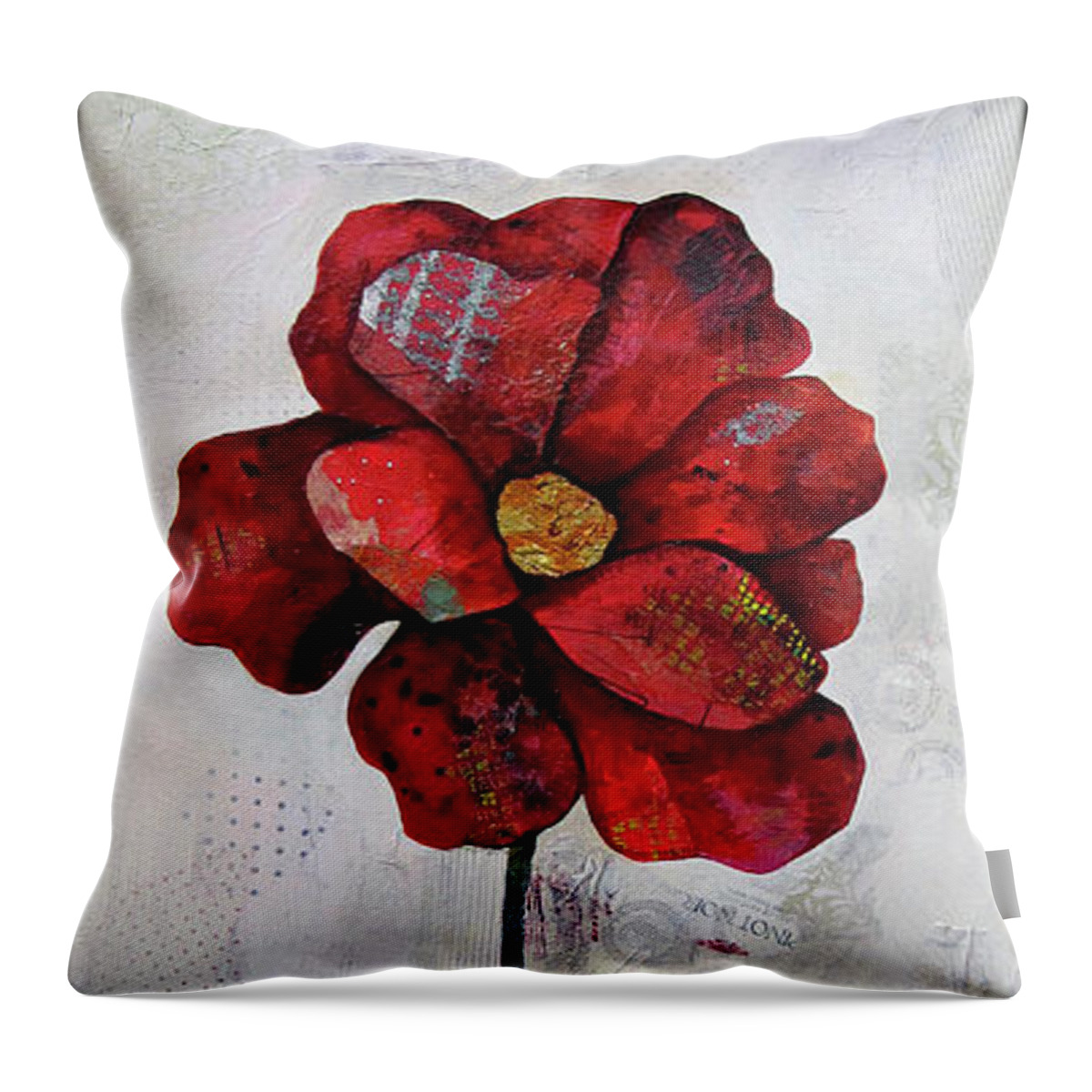 Winter Throw Pillow featuring the painting Winter Poppy II by Shadia Derbyshire
