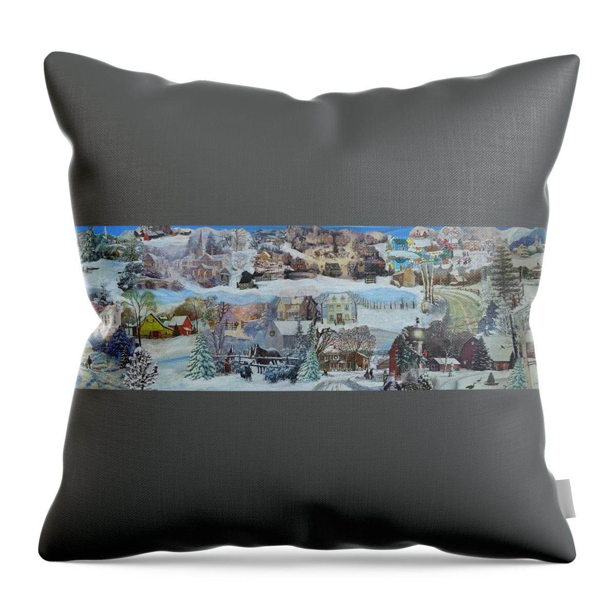 Snow Throw Pillow featuring the mixed media Winter Repose - SOLD by Judith Espinoza