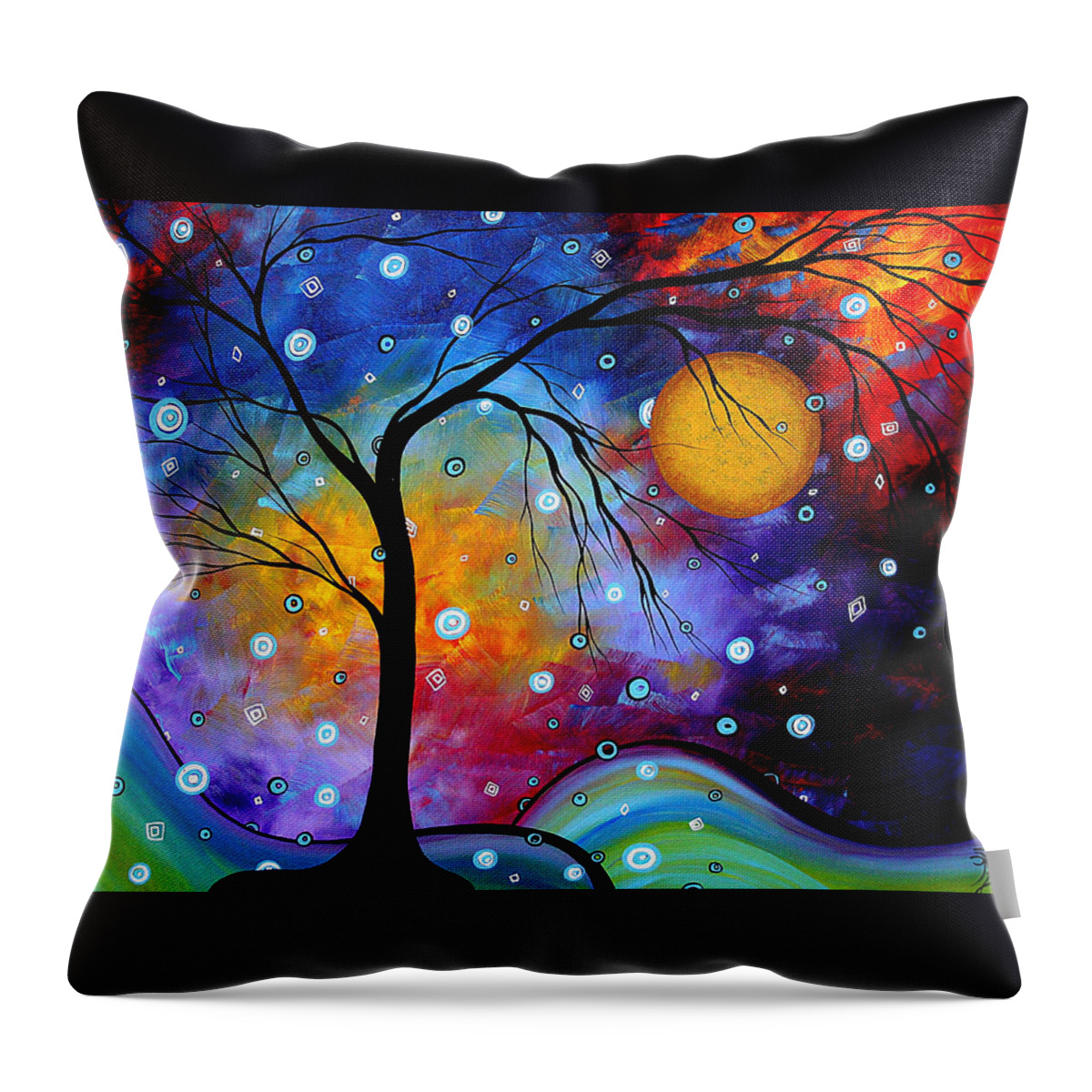 Abstract Paintings Throw Pillow featuring the painting Winter Sparkle by MADART by Megan Aroon