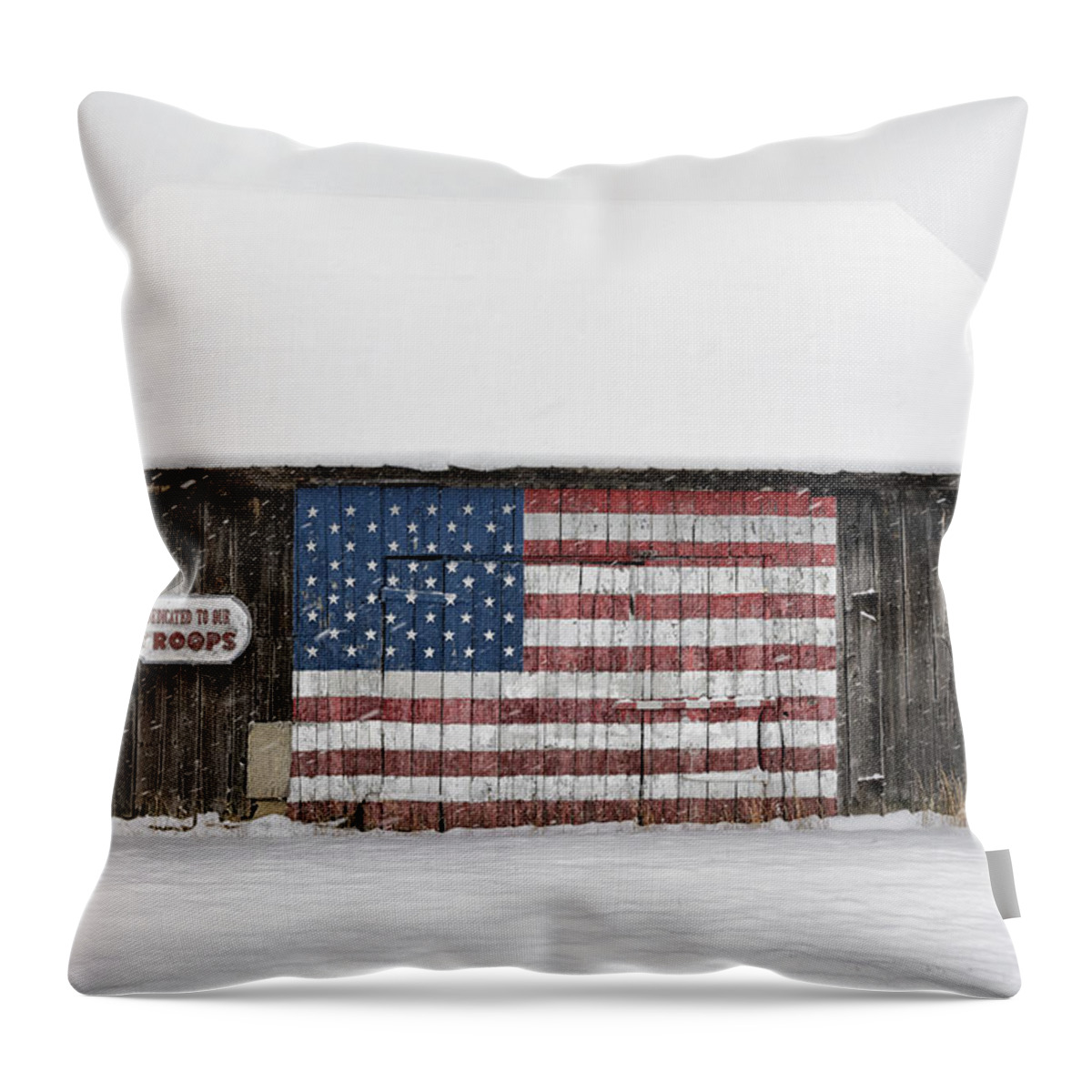 Maryland Throw Pillow featuring the photograph Winter Stars and Stripes by Robert Fawcett