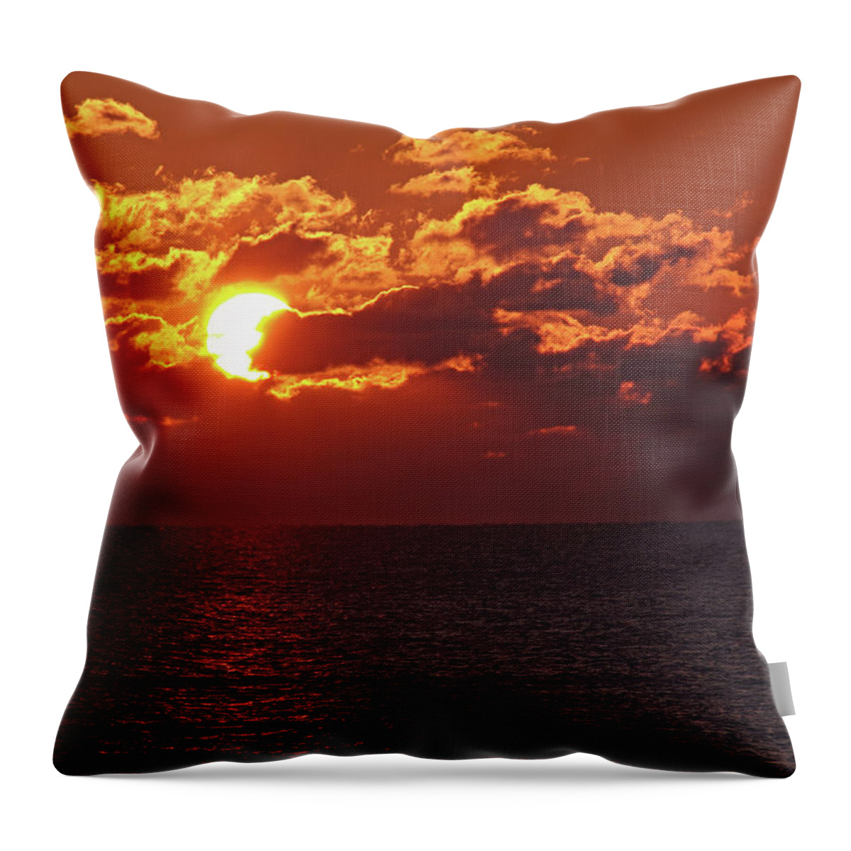 Hereford Inlet Throw Pillow featuring the photograph Winter Sunrise by Greg Graham