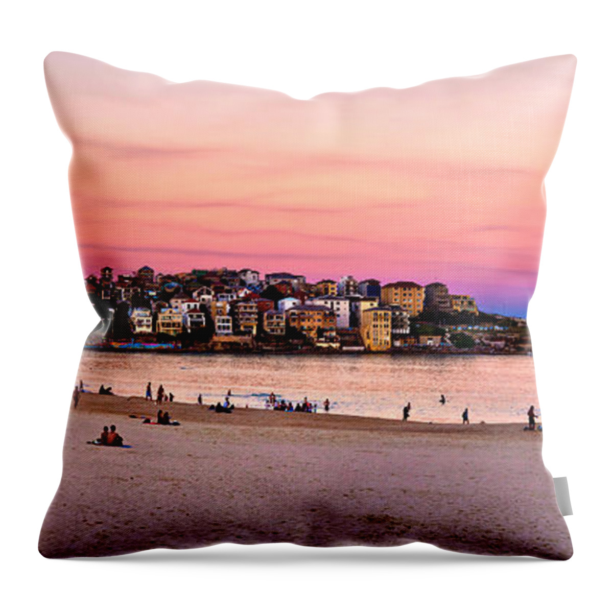 Sydney Throw Pillow featuring the photograph Winter Sunset Over Bondi by Az Jackson
