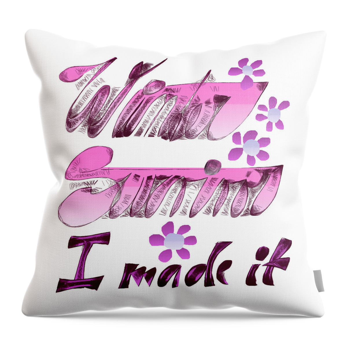 Winter Throw Pillow featuring the drawing Winter Survivor by Ivana Westin