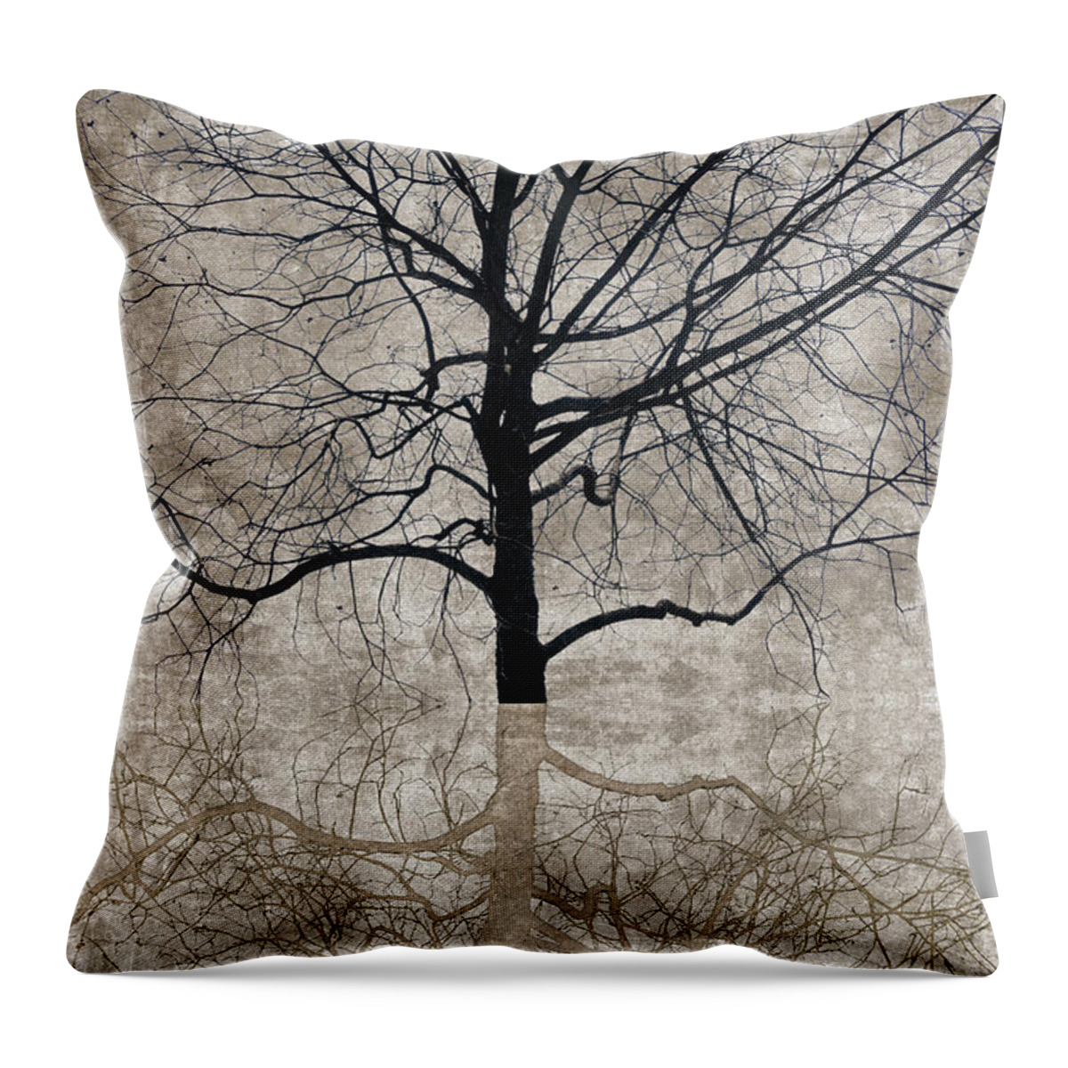Tree Throw Pillow featuring the photograph Winter Tree by Carol Leigh