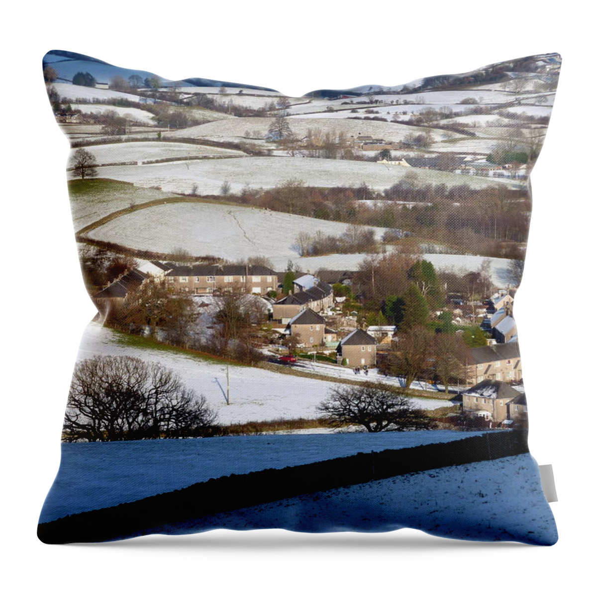 Village Throw Pillow featuring the photograph Winter Village by Lukasz Ryszka