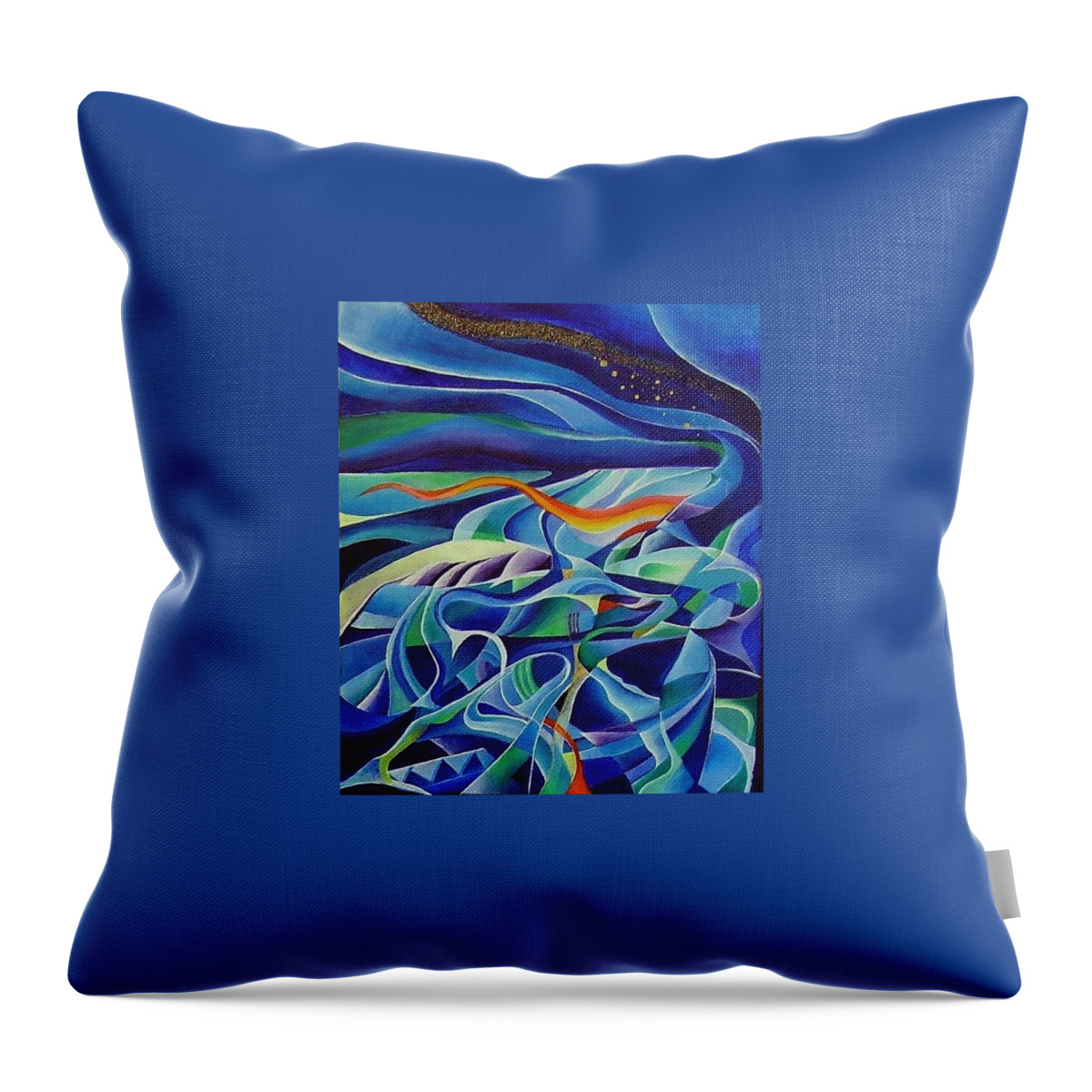Winter Vivaldi Music Abstract Acrylic Throw Pillow featuring the painting Winter by Wolfgang Schweizer