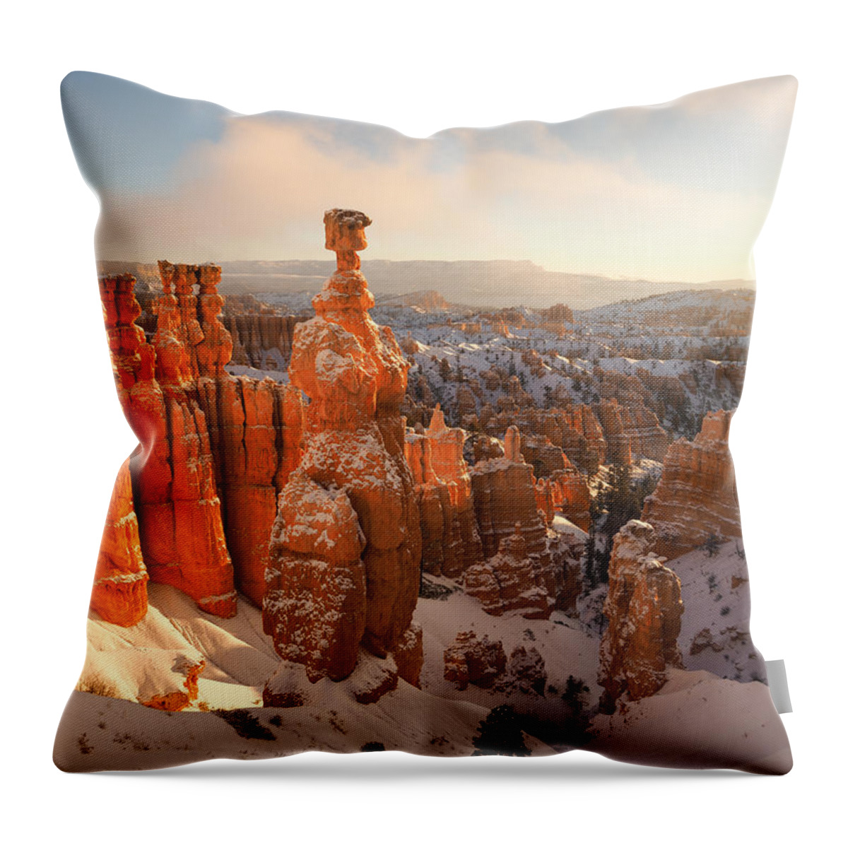Bryce Canyon Throw Pillow featuring the photograph Winter Wonderland by Emily Dickey