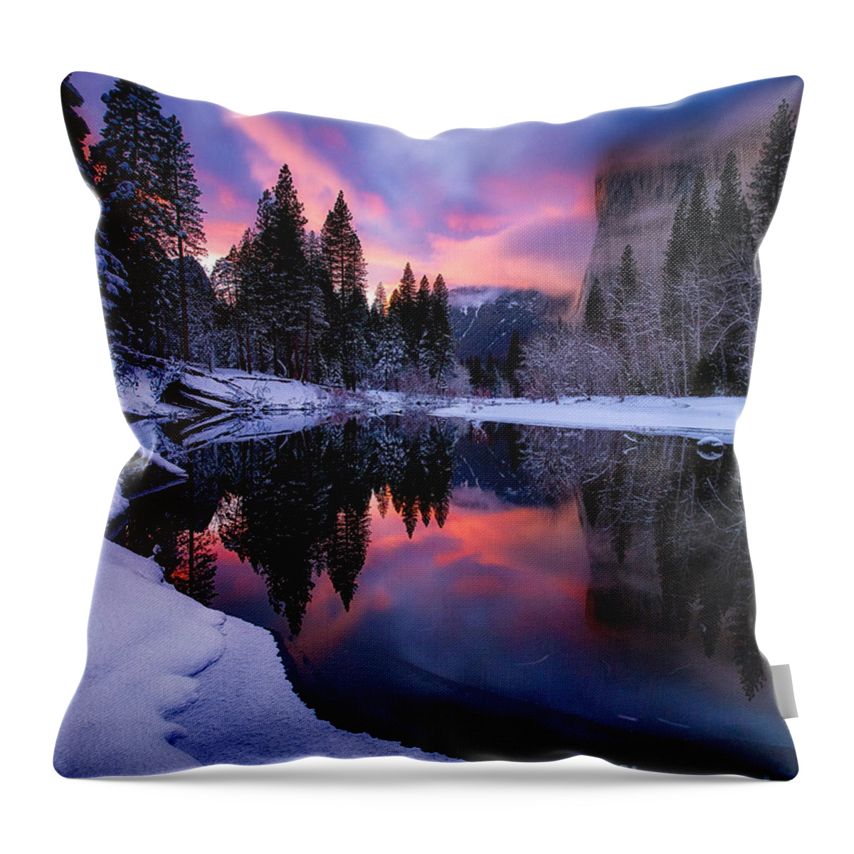 Yosemite Throw Pillow featuring the photograph Winter's Twilight by Anthony Michael Bonafede