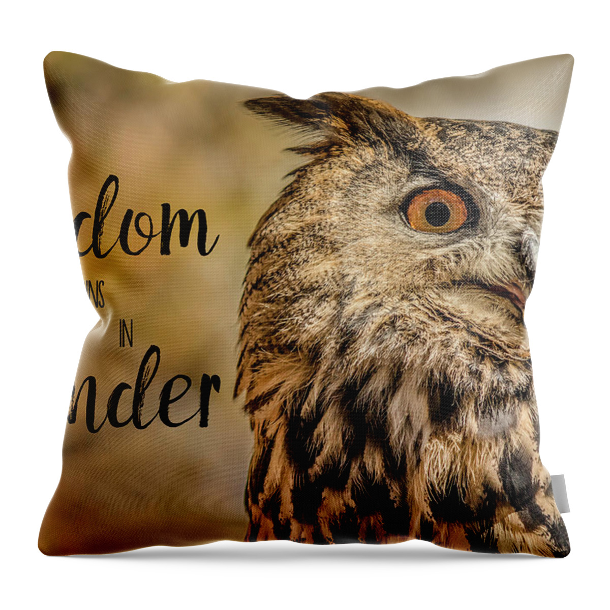 Animal Throw Pillow featuring the photograph Wisdom Begins in Wonder by Teresa Wilson