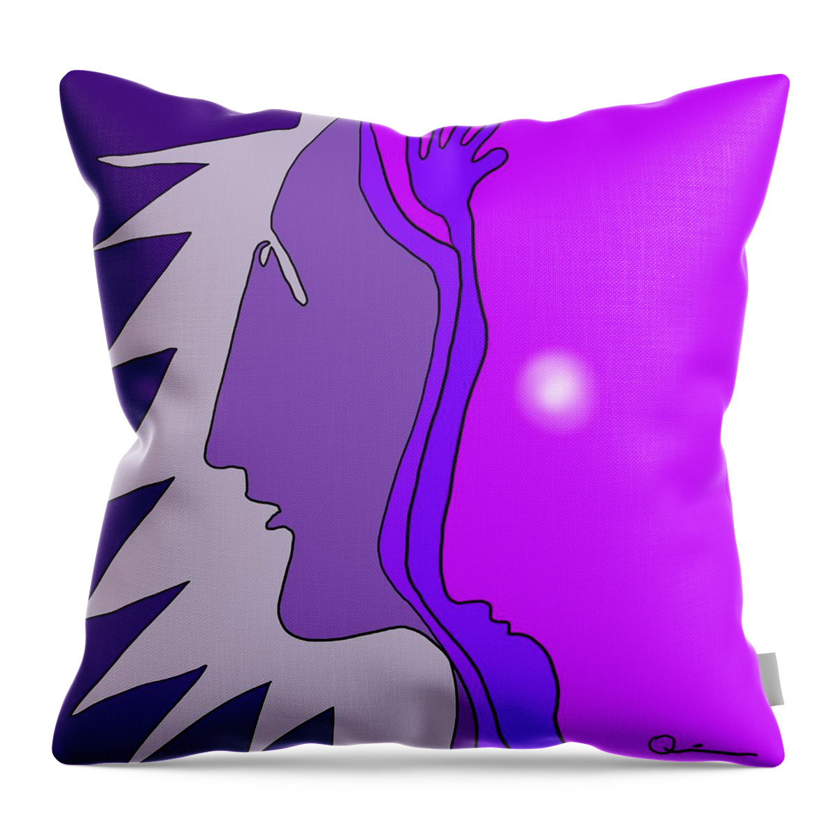 Faces Throw Pillow featuring the digital art Wise Friend by Jeffrey Quiros