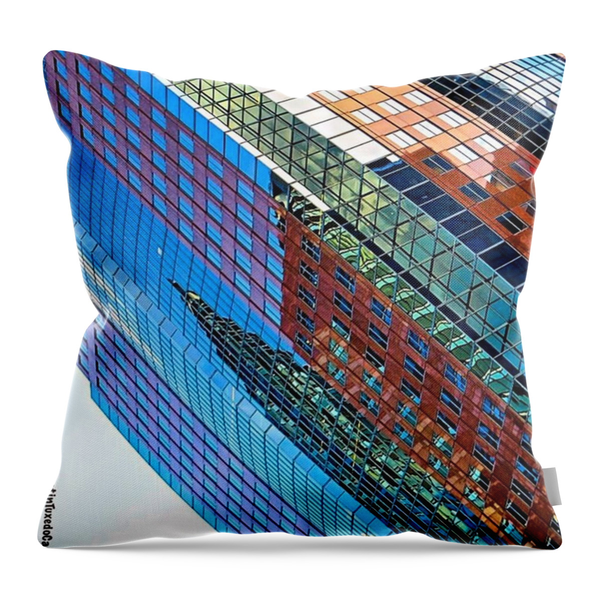 Buildings Throw Pillow featuring the photograph Wishing You A #bright And #colorful by Austin Tuxedo Cat