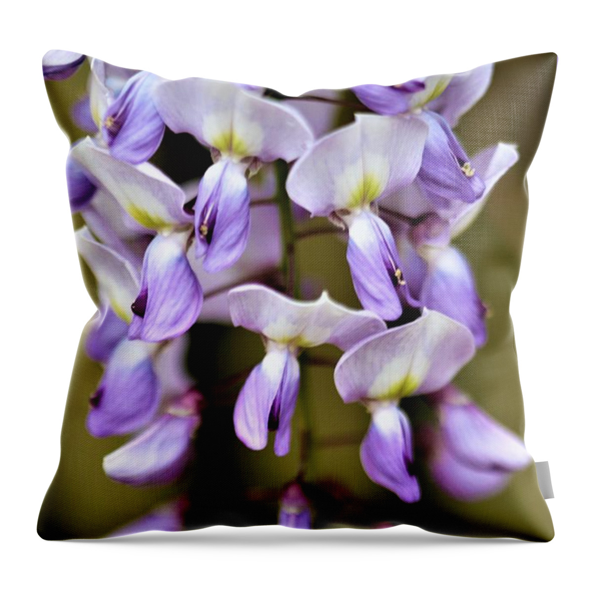 Purple Throw Pillow featuring the photograph Wisteria Whims by Tracey Lee Cassin