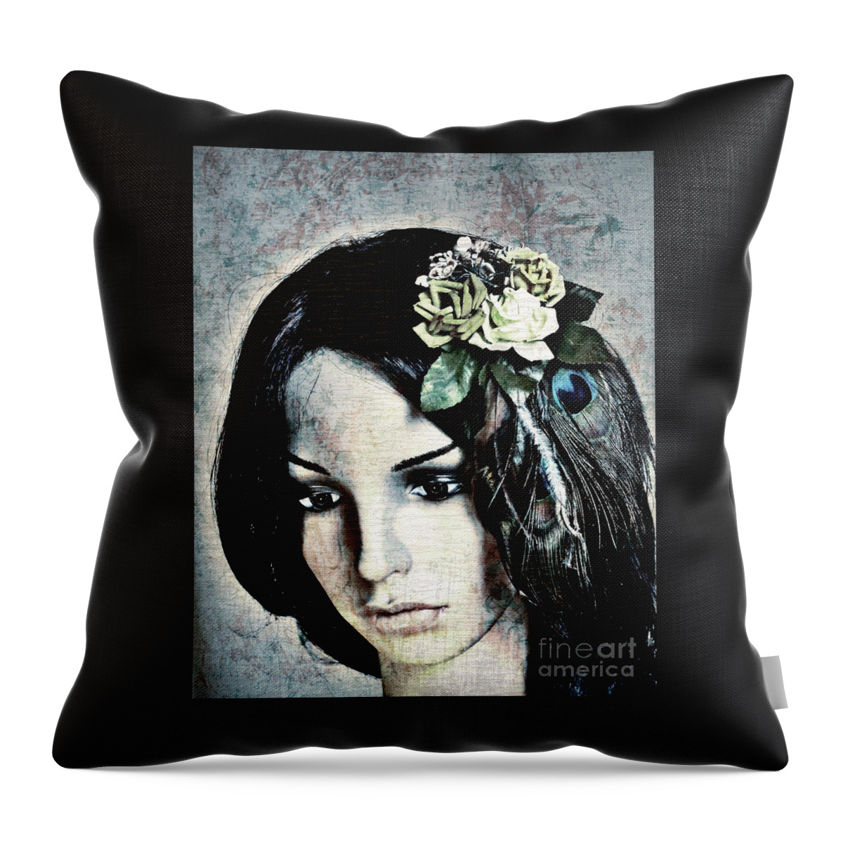 Lady Throw Pillow featuring the photograph Wistful Beauty by Onedayoneimage Photography