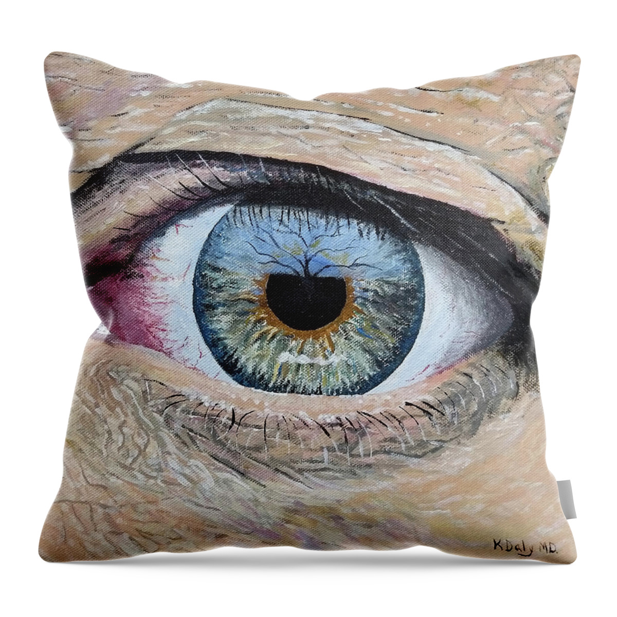 Eye Throw Pillow featuring the painting Witness by Kevin Daly