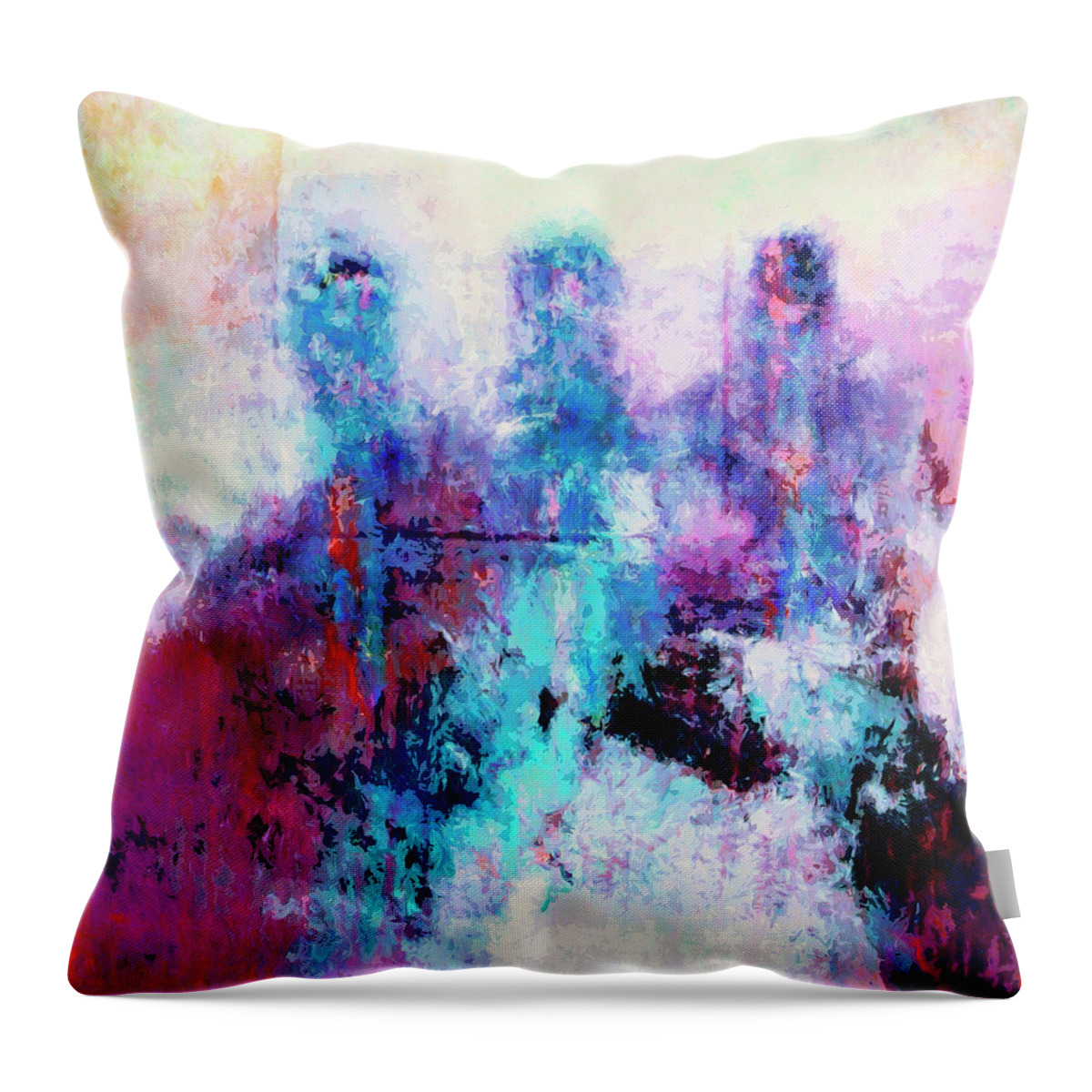 Abstract Throw Pillow featuring the painting Witnesses by Dominic Piperata