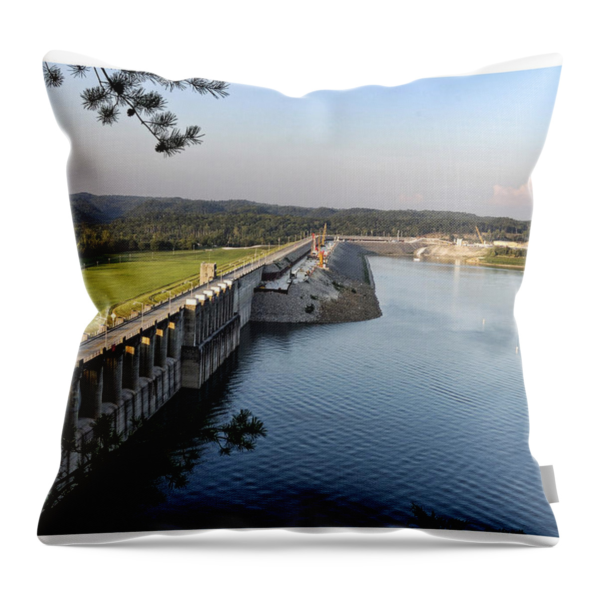 Wolf Throw Pillow featuring the photograph Wolf Creek Dam by Amber Flowers