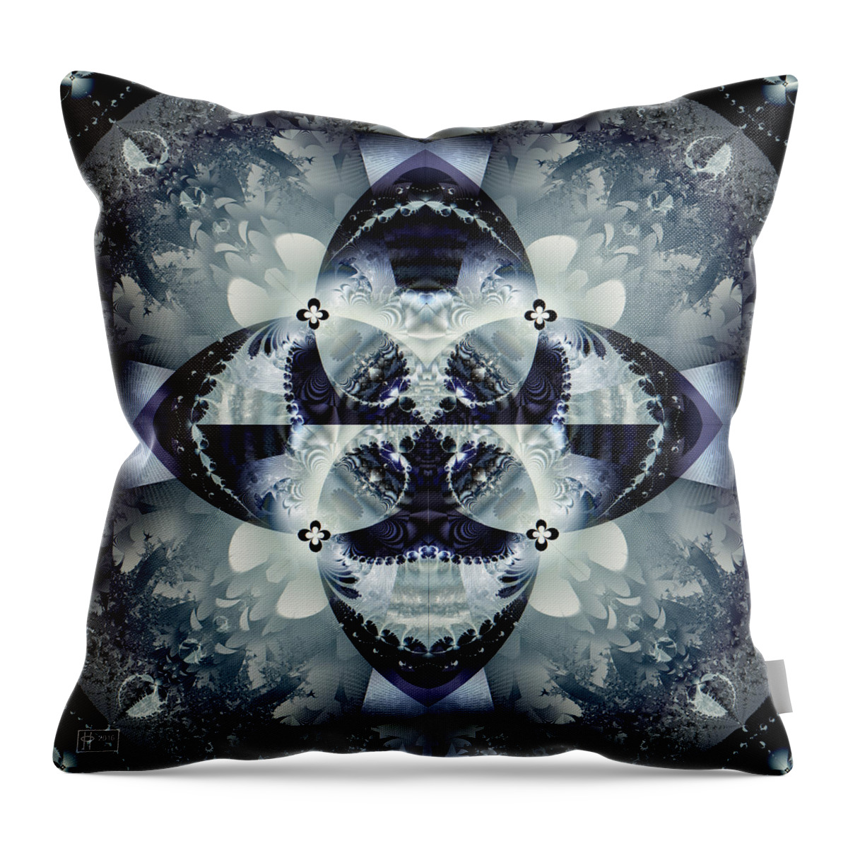 Abstract Throw Pillow featuring the digital art Wolf's Bane by Jim Pavelle