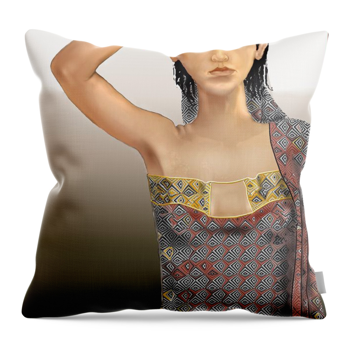 Woman Throw Pillow featuring the digital art Woman 5 by Kerry Beverly
