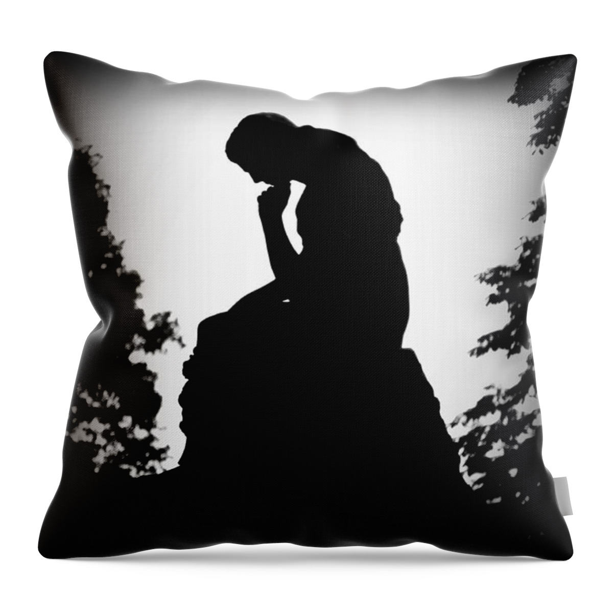 Philadelphia Throw Pillow featuring the photograph Woman in Thought by Bill Cannon