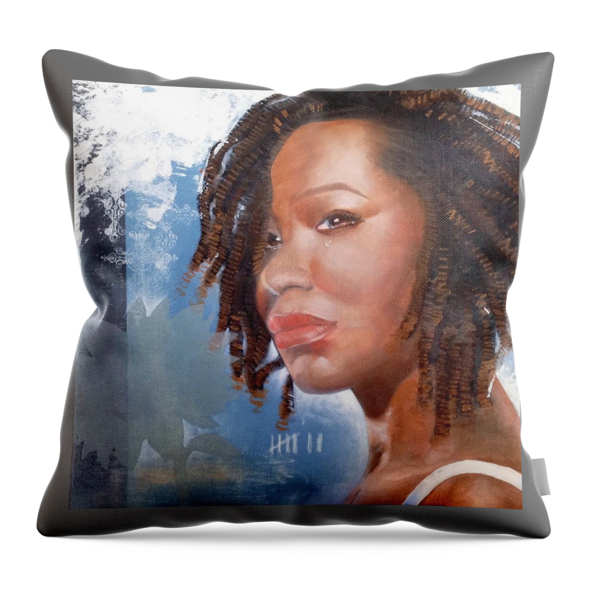 Mary Magdalene Throw Pillow featuring the painting Woman of Magdala by Christopher Marion Thomas