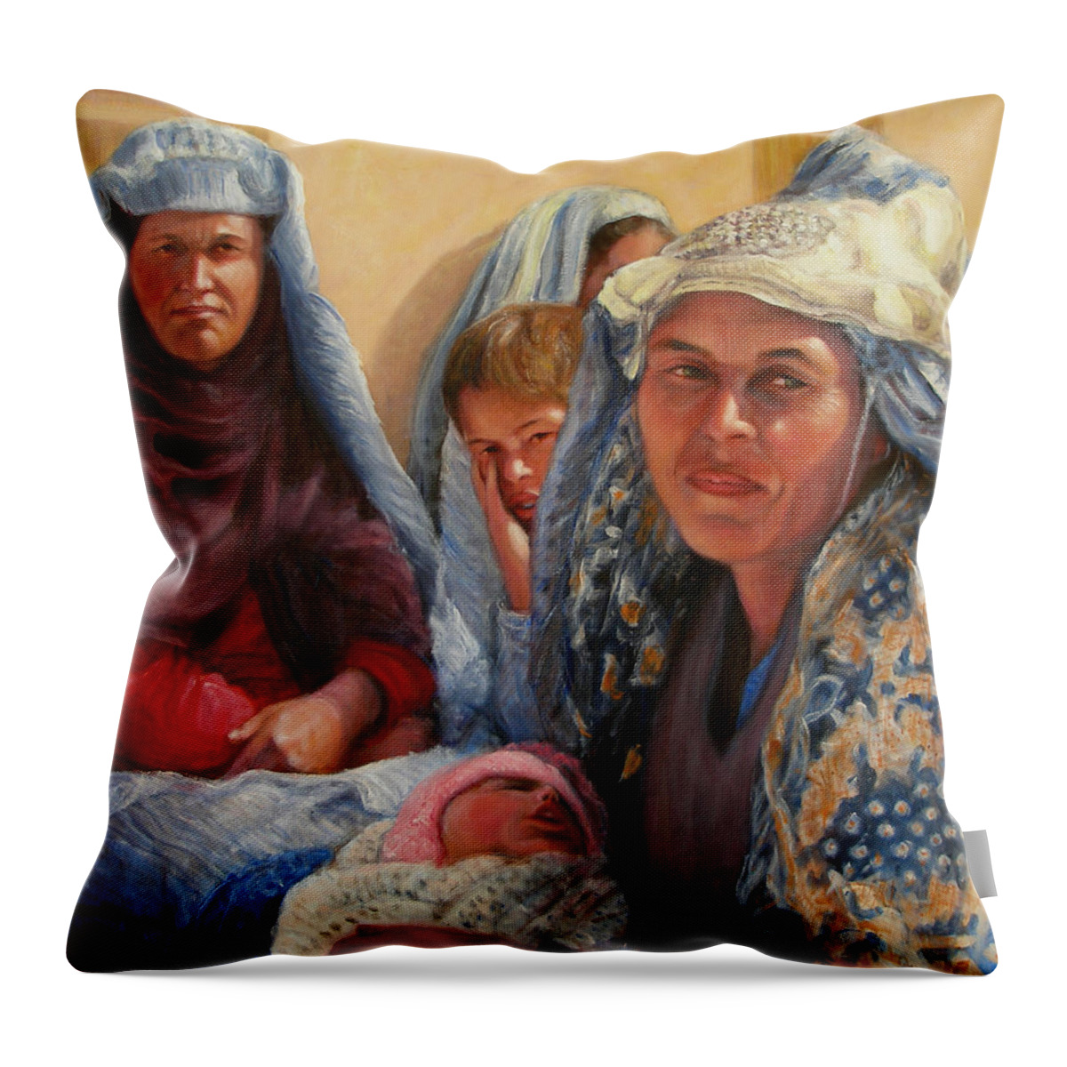 Realism Throw Pillow featuring the painting Women of War by Donelli DiMaria