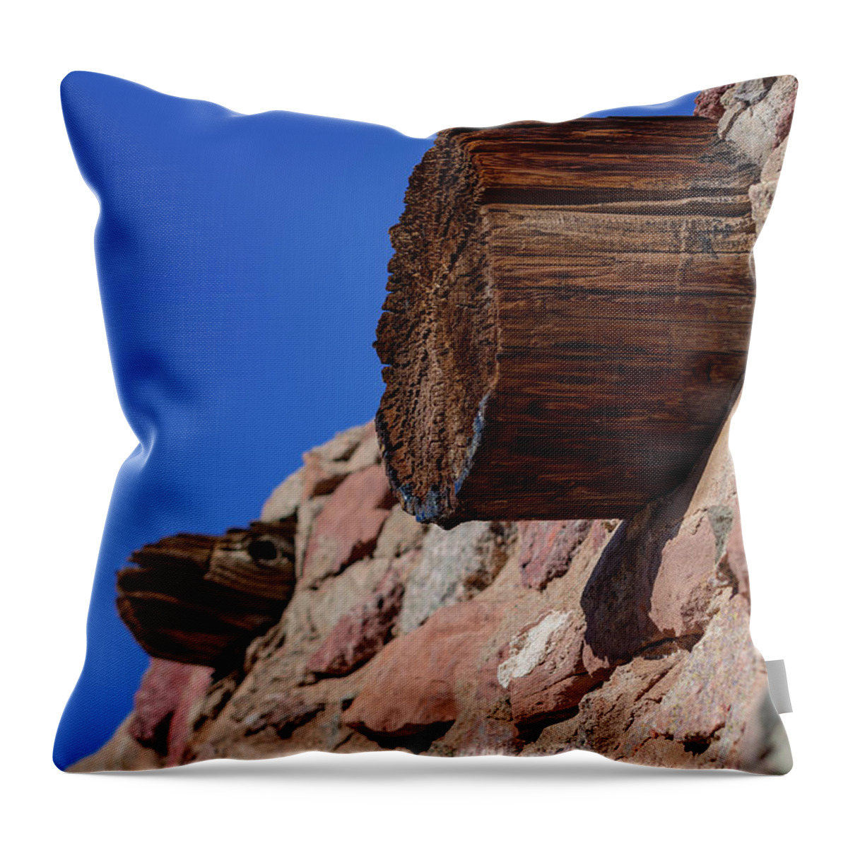 Wood Throw Pillow featuring the photograph Wood and Stone by Douglas Killourie