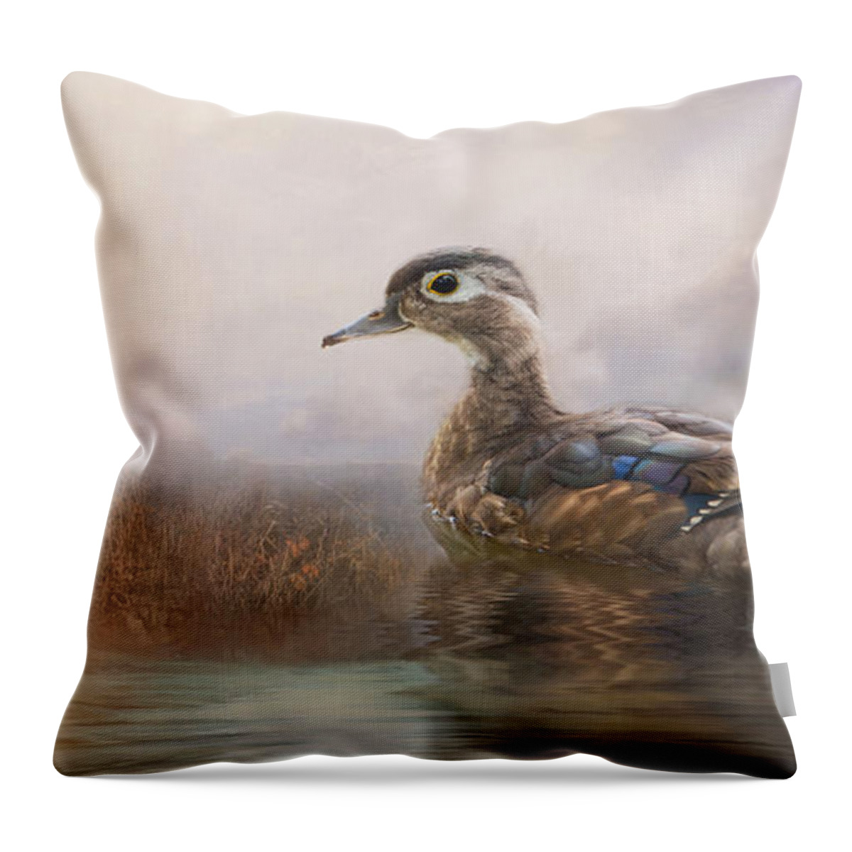Ducks Throw Pillow featuring the photograph Wood Duck by Robin-Lee Vieira