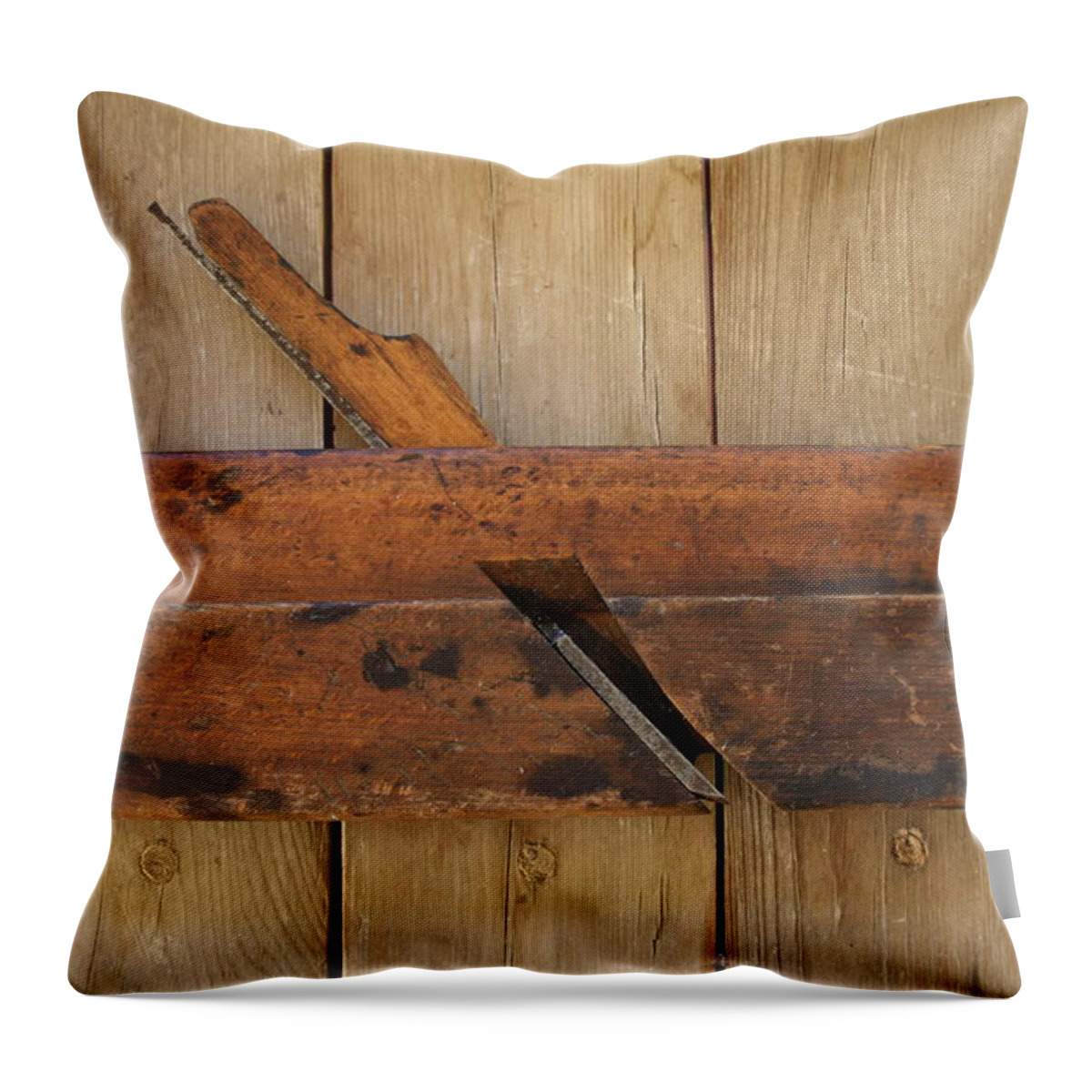 Tool Throw Pillow featuring the photograph Wood Molding Plane 2 by Marna Edwards Flavell