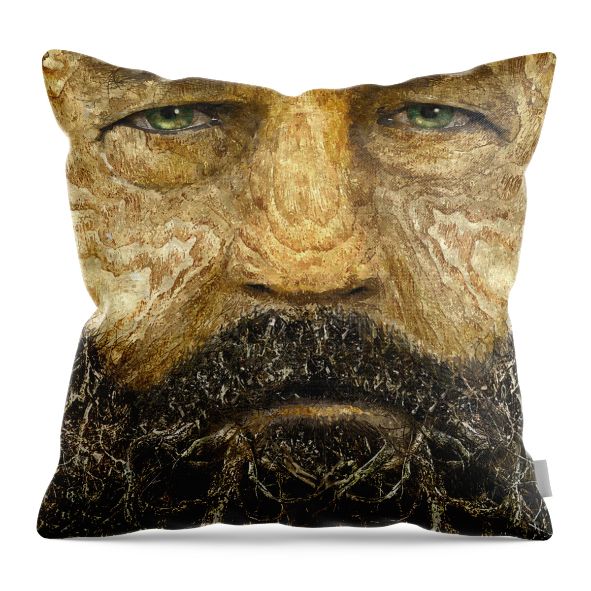 Wood Throw Pillow featuring the painting Wood Rick by Rick Mosher