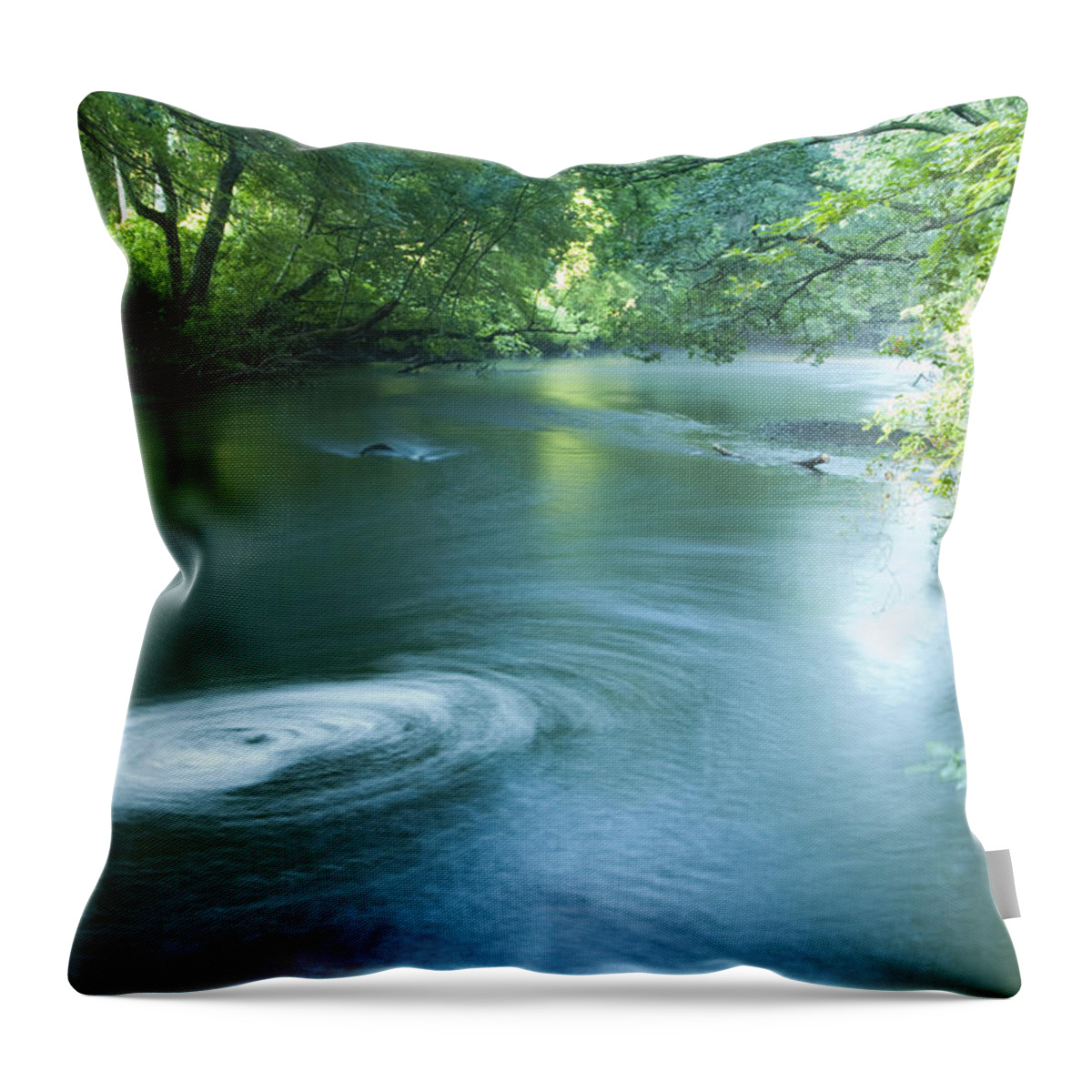 Photography Throw Pillow featuring the photograph Wood River Whirlpool by Steven Natanson