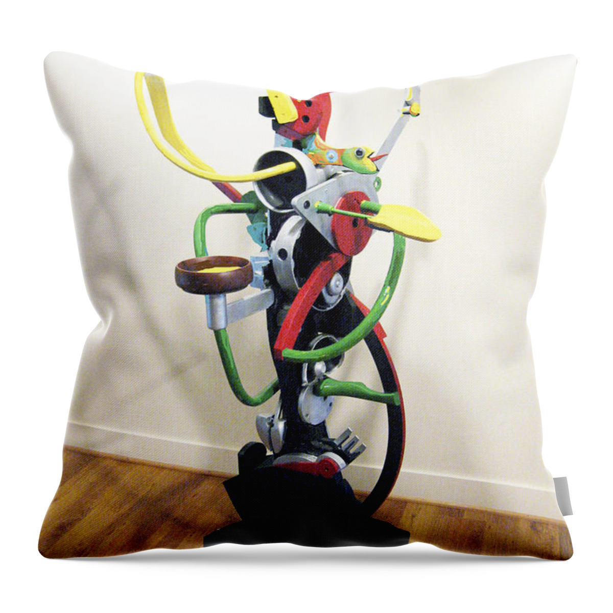 Recycled Objects Throw Pillow featuring the photograph Wood Sculpture #3 by Bill Thomson