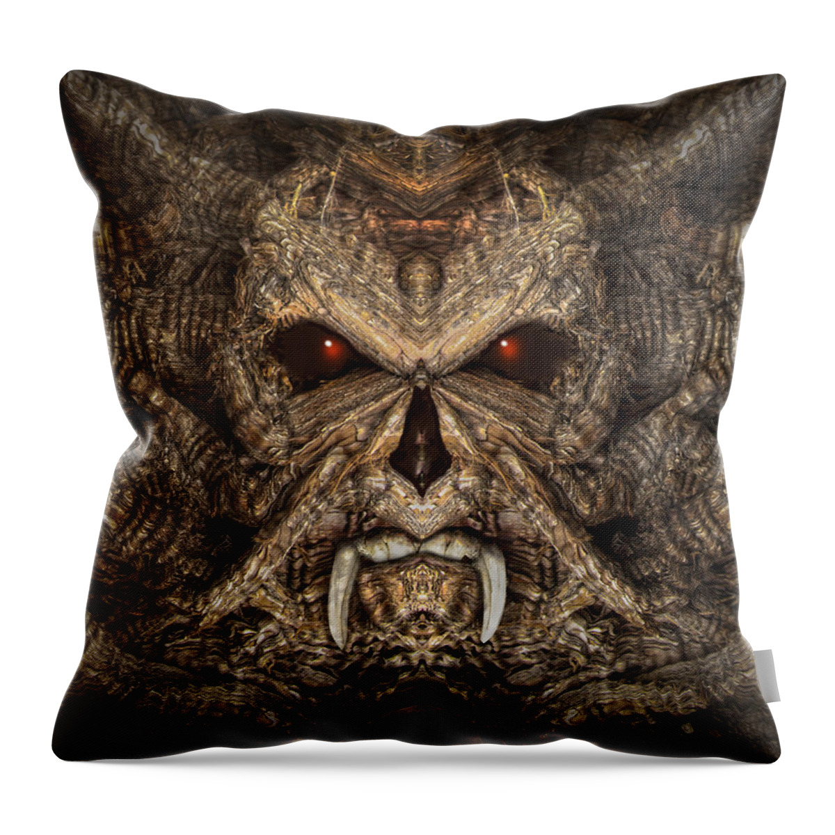Wood Throw Pillow featuring the photograph Wood Skull by Rick Mosher